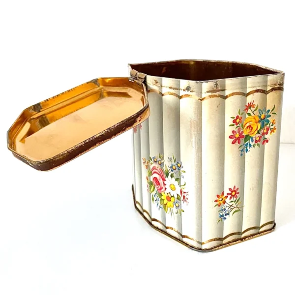Vintage Parisian Chic Flower Filled Tea Tin