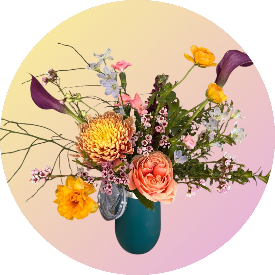 Stainless Steel Travel Wine/Coffee Tumbler (Flower Filled)