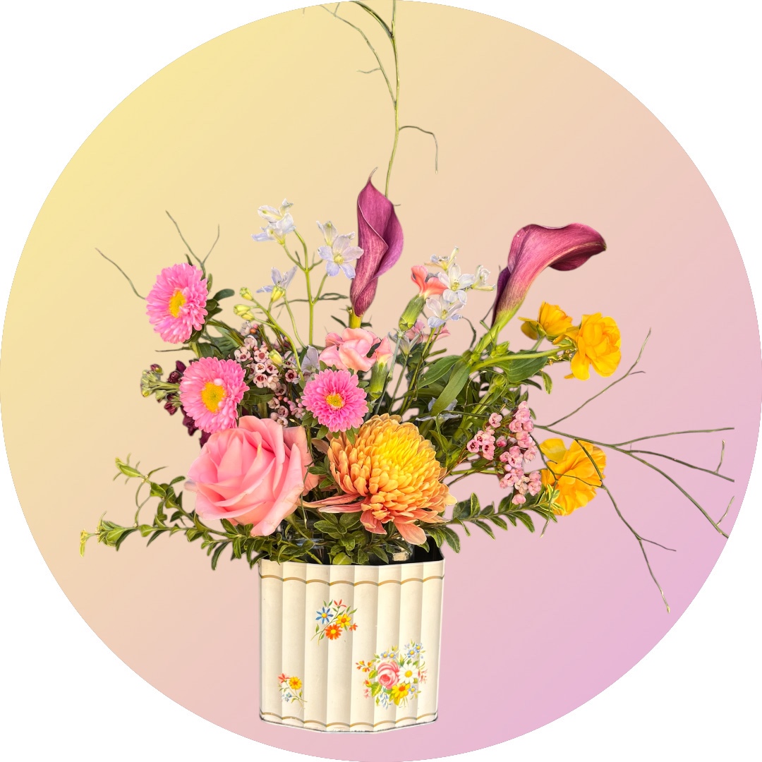 Vintage Parisian Chic Flower Filled Tea Tin